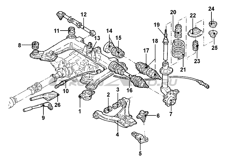 Схема передней подвески ауди 100 45 кузов